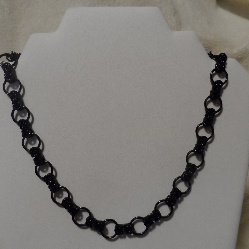 Black Chain Maille Necklace